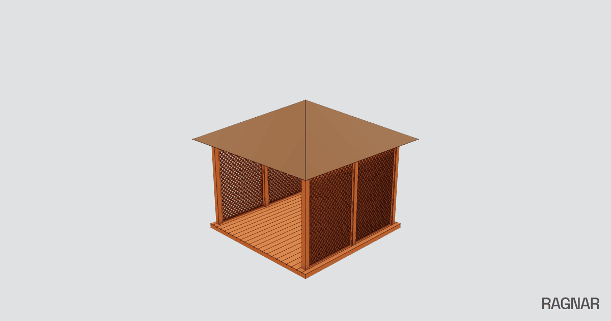 Wooden garden gazebo