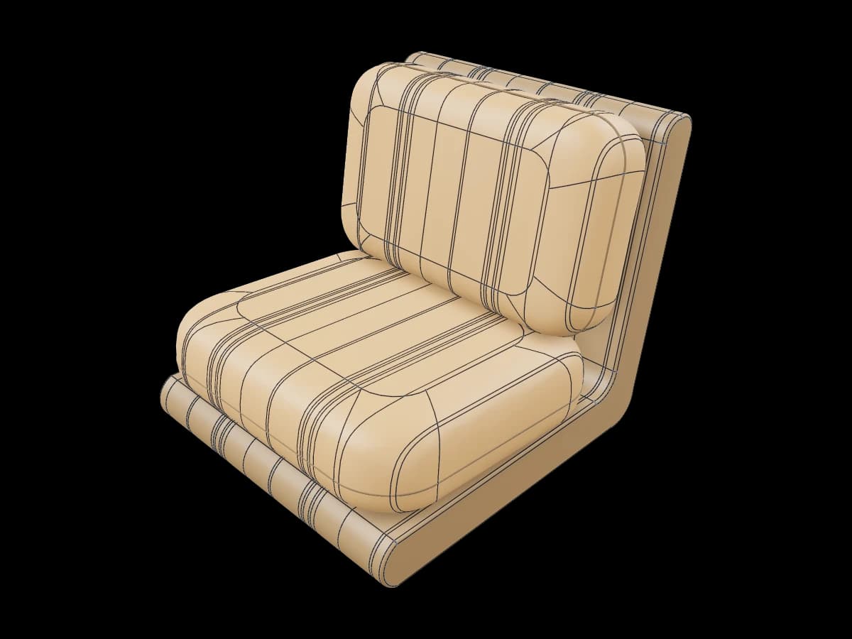 Striped Upholstered Floor Chair