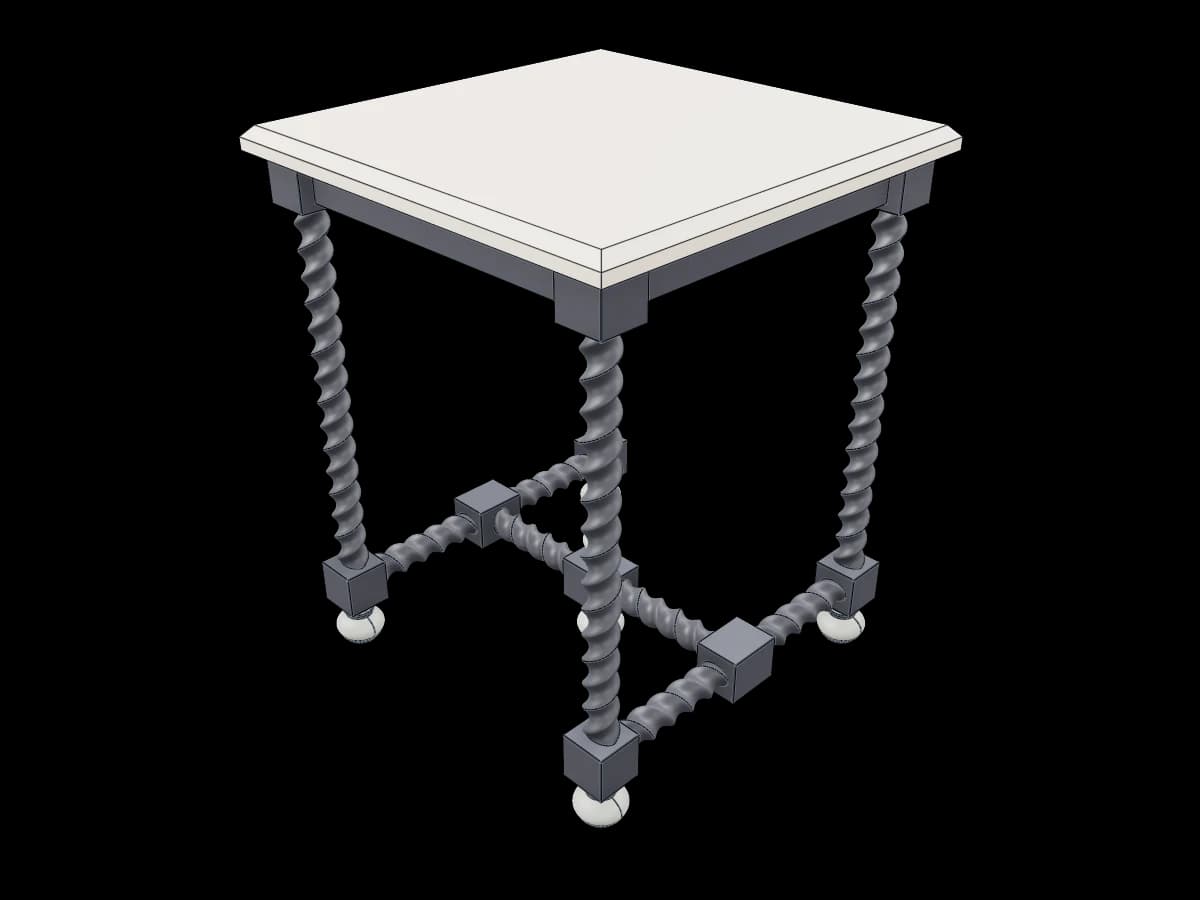 Spiral-Legged Occasional Table
