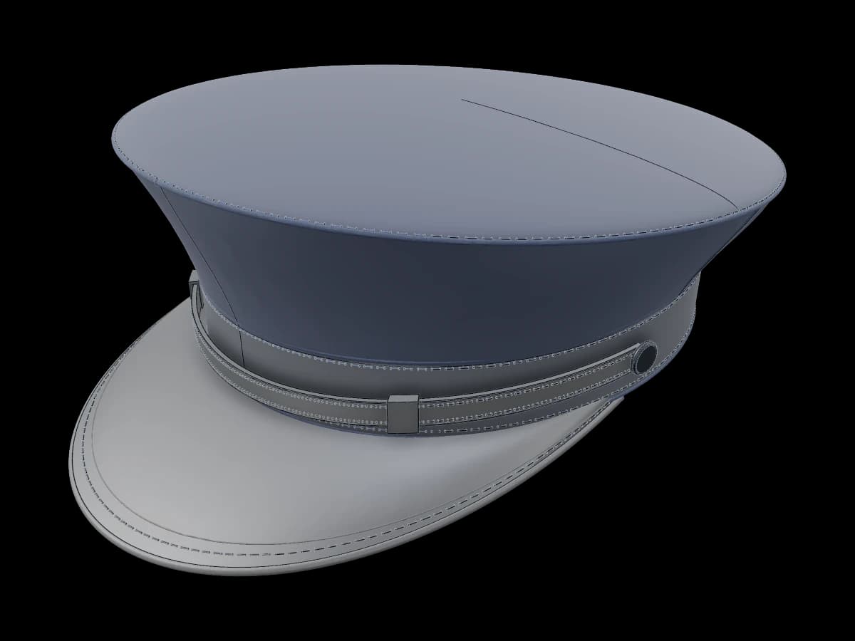 Detailed Military Peaked Cap