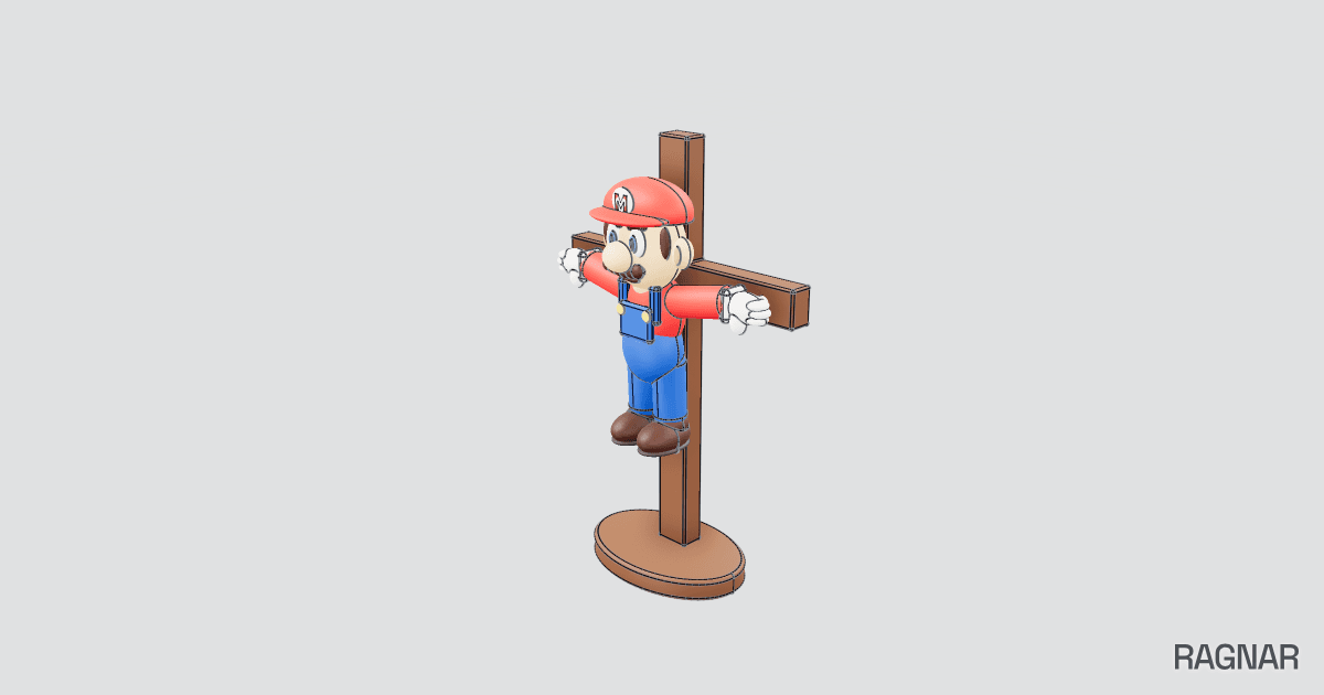 Crucified Mario Figurine
