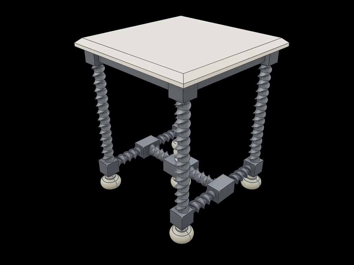 Spiral Leg Side Table