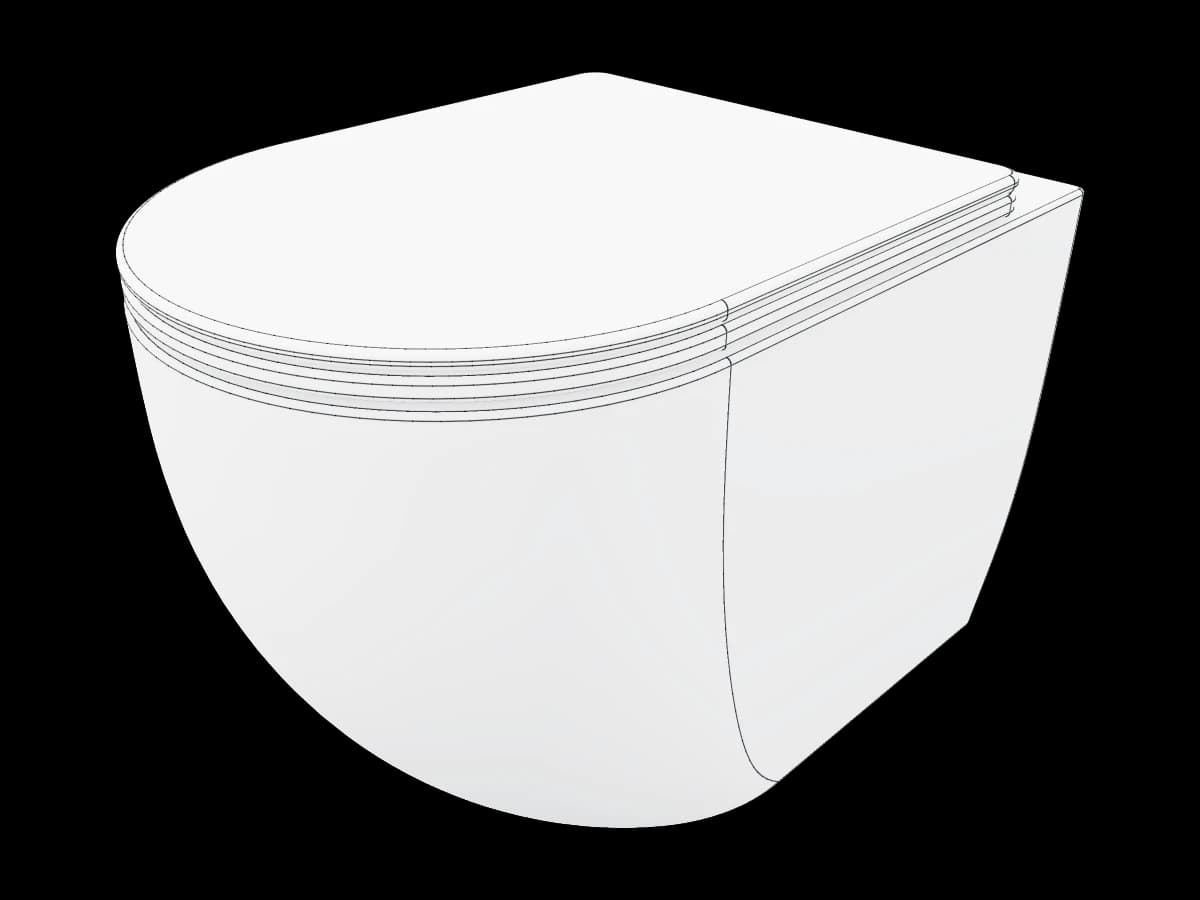 Wall-hung modern toilet