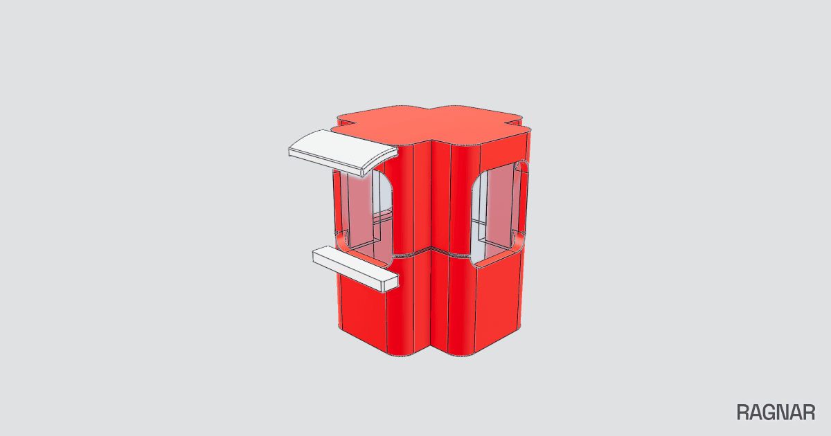 Small red kiosk