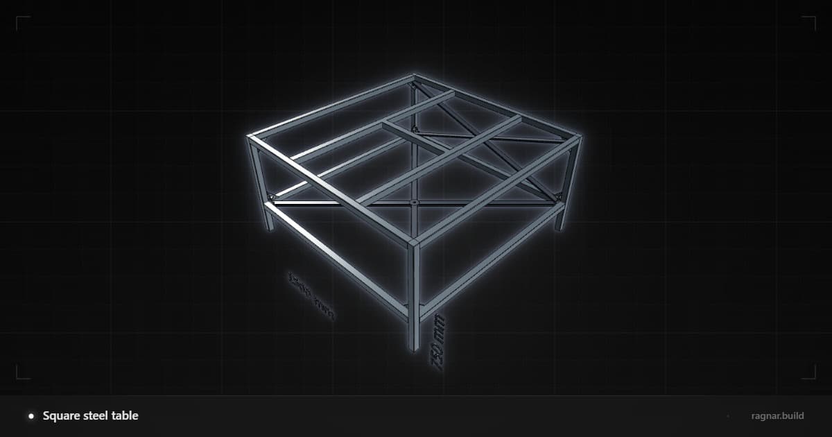 Square steel table