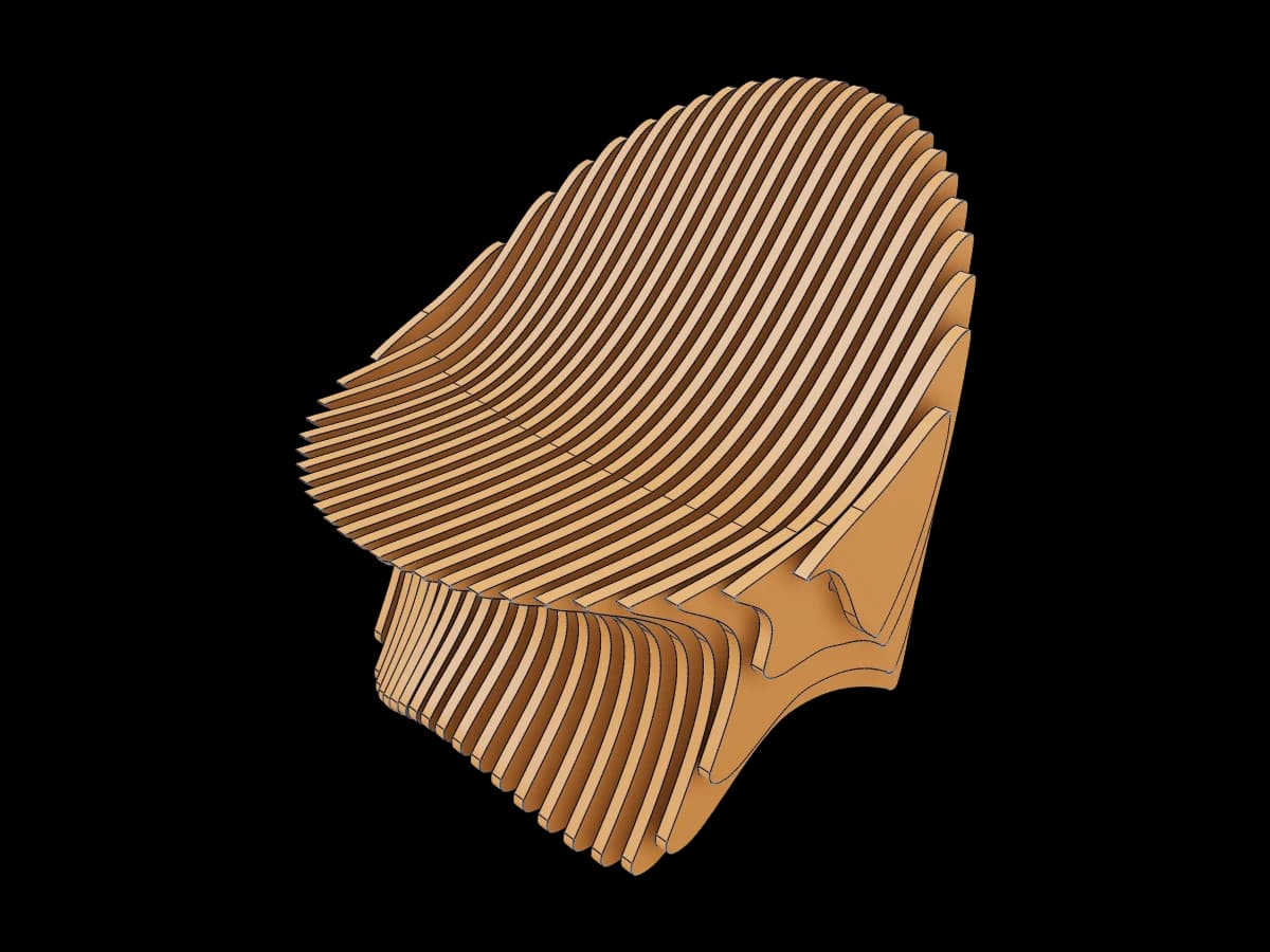 Sculptural Ribbed Chair