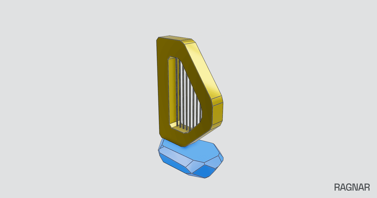 Low-Poly Harp Sculpture