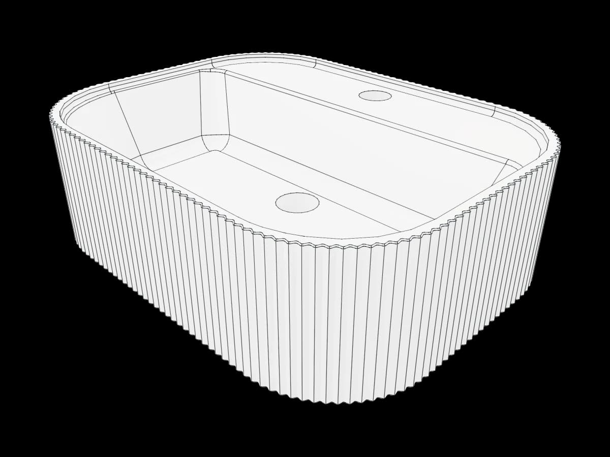 Fluted Countertop Basin