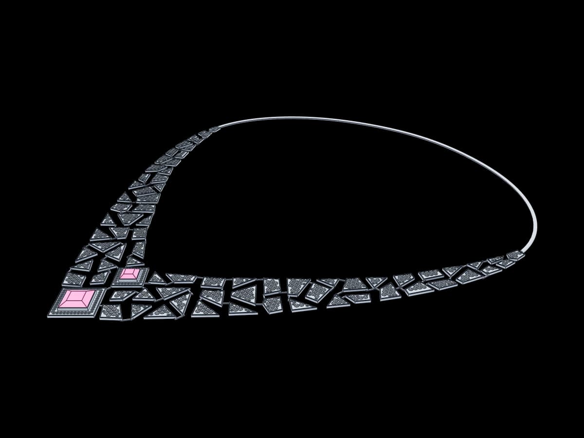 Geometric Pavé V Necklace