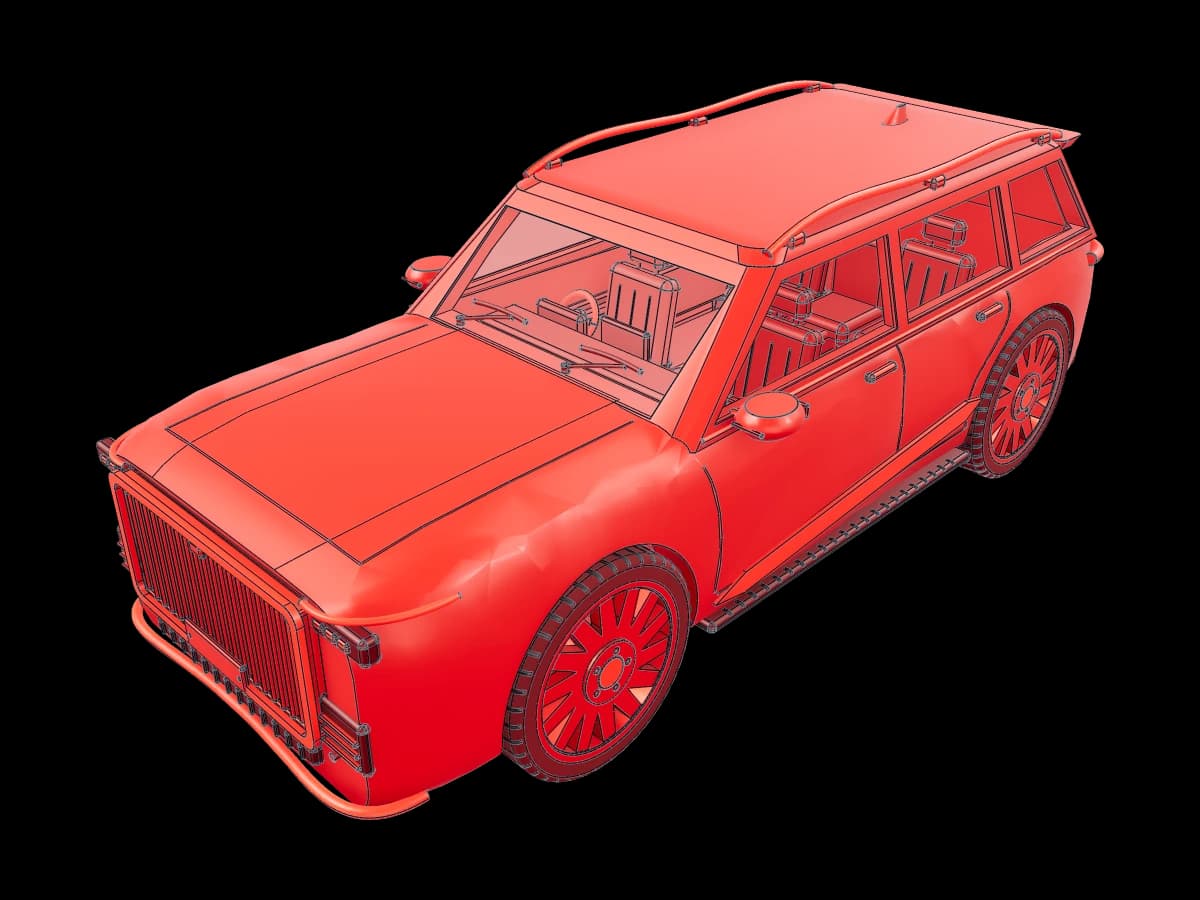 Detailed Red Car