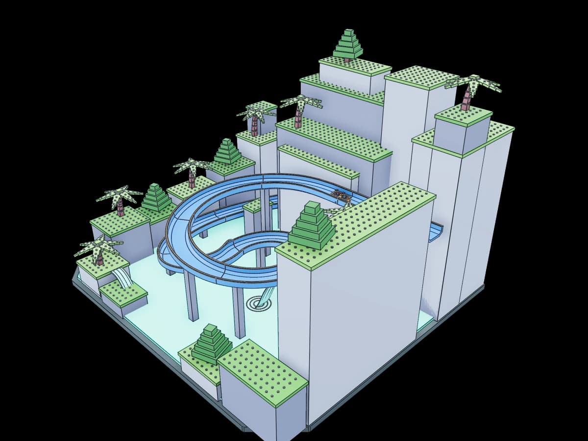 Tropical Waterslide Diorama