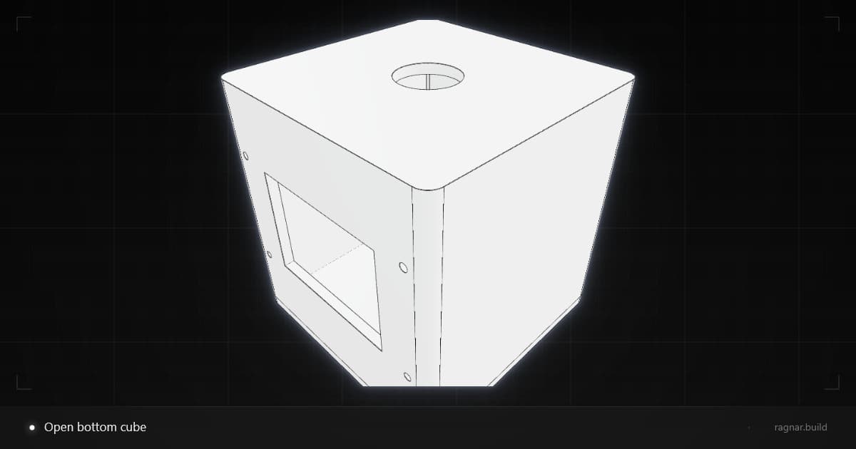 Open bottom cube