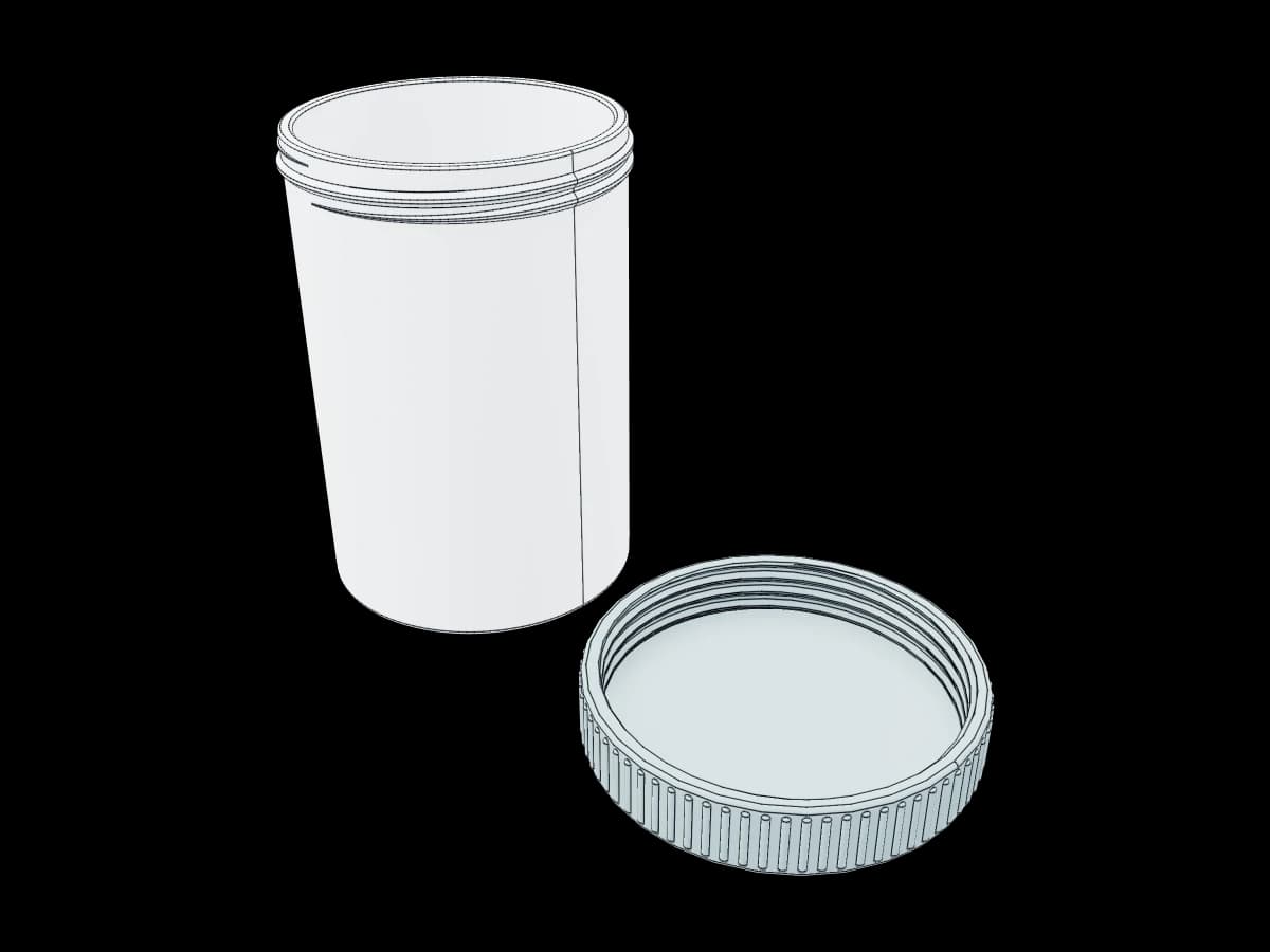Cylindrical Jar And Lid