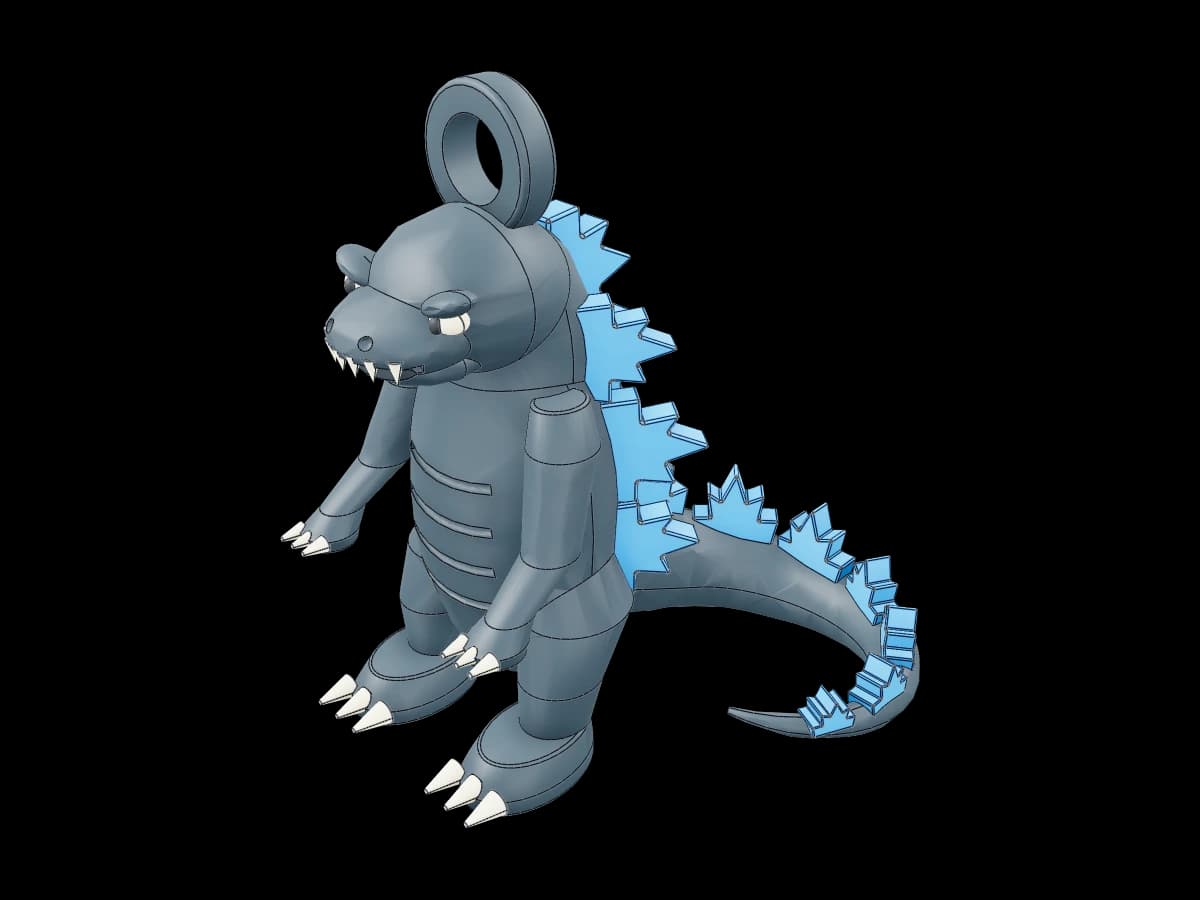 Chibi Blue Spiked Godzilla