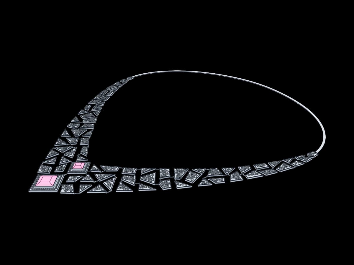 Geometric Pavé V Necklace