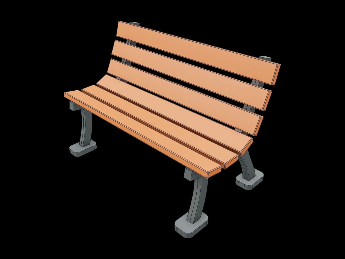 Wooden park bench