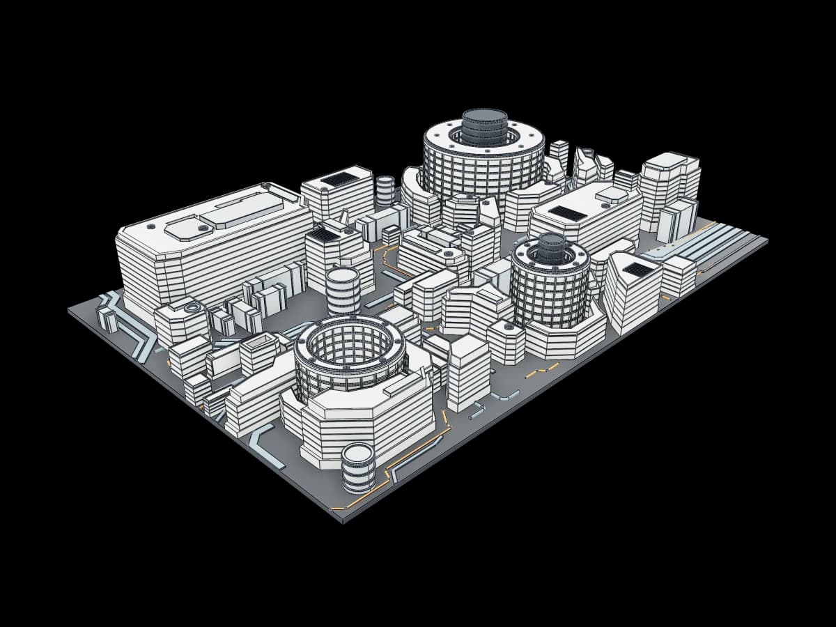 Futuristic Architectural City Model