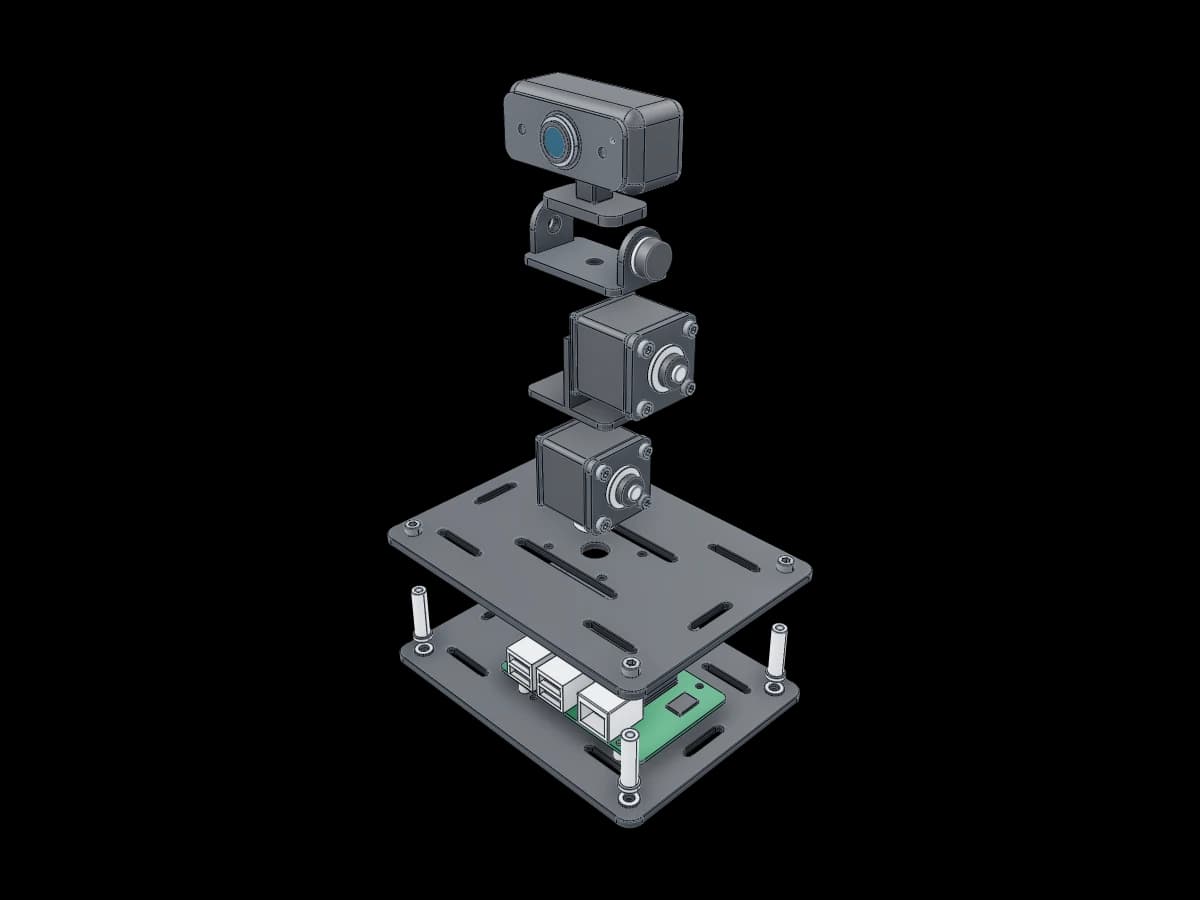 Exploded Pan-Tilt Webcam