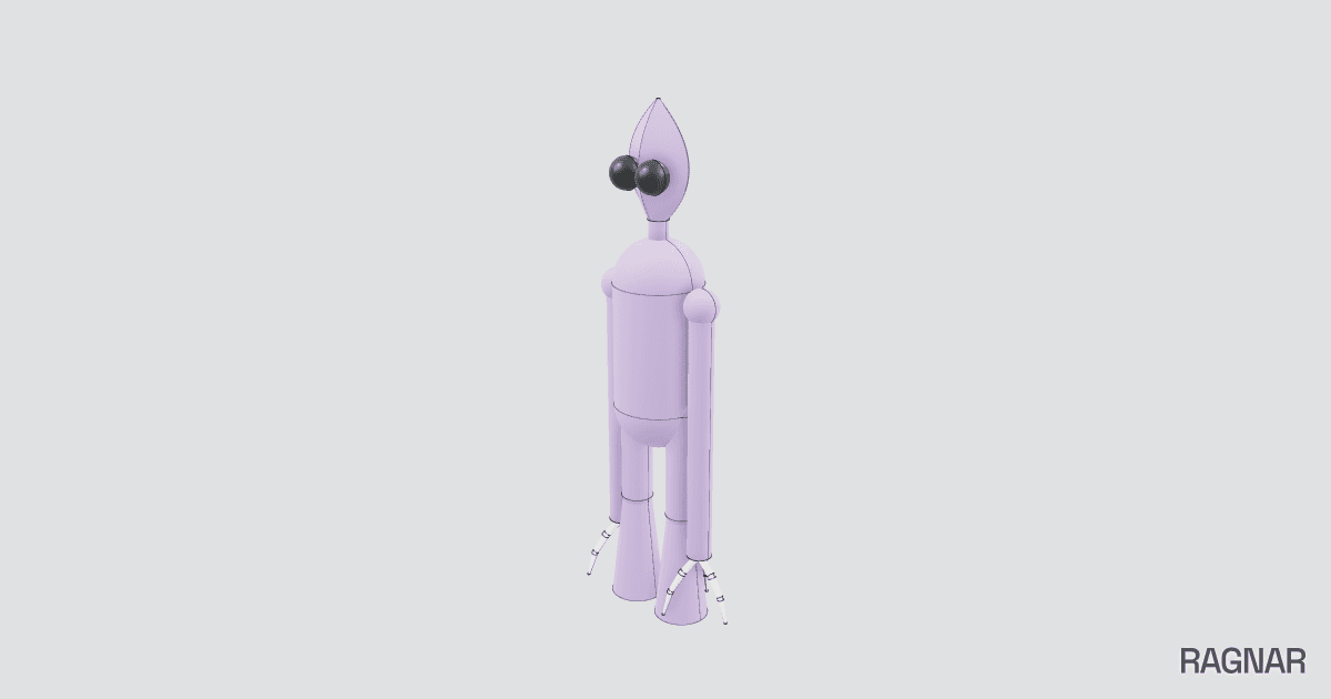 Lavender Alien Character