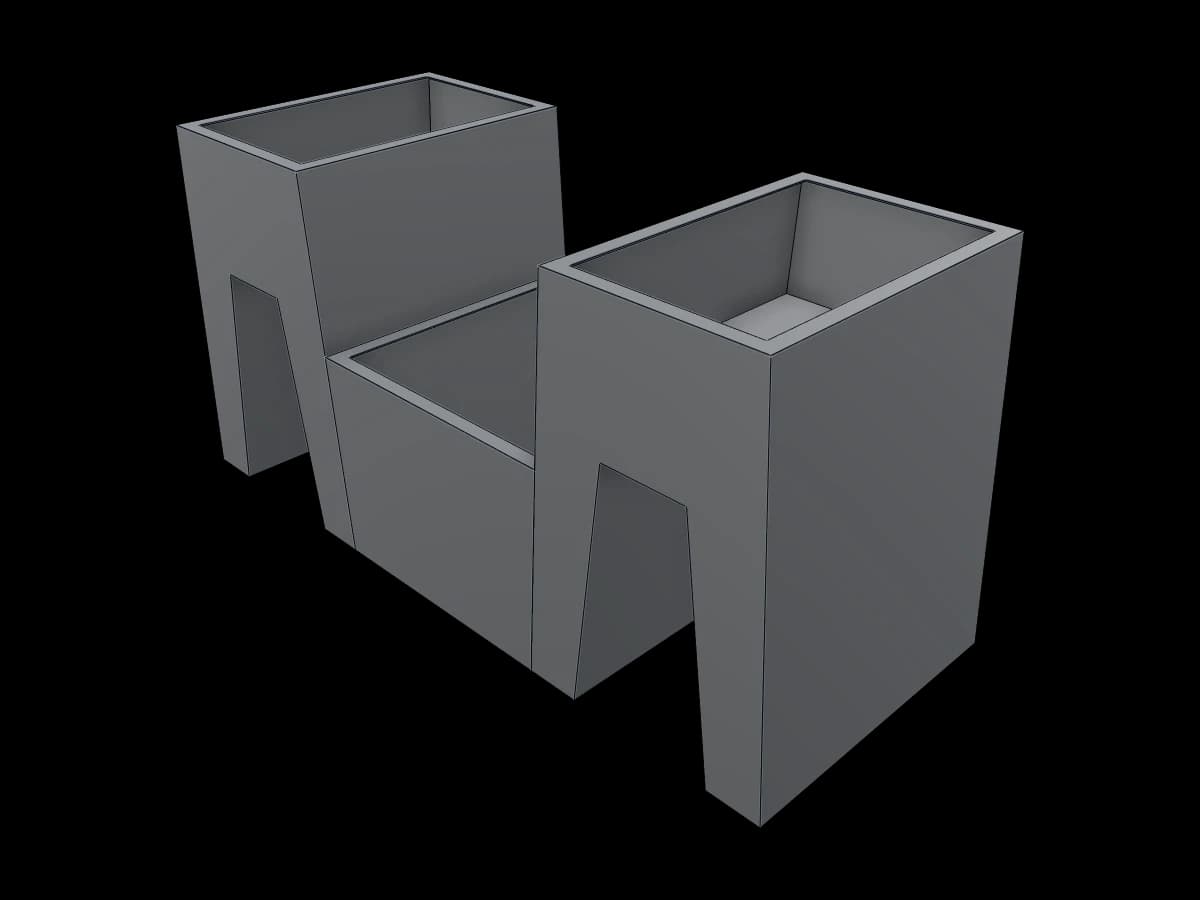 Metallischer Pflanzkübel