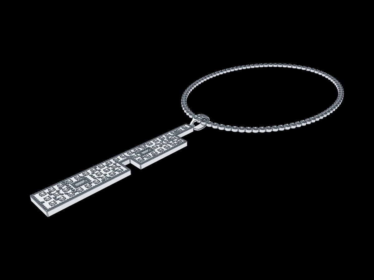 Large Jeweled Pendant Necklace