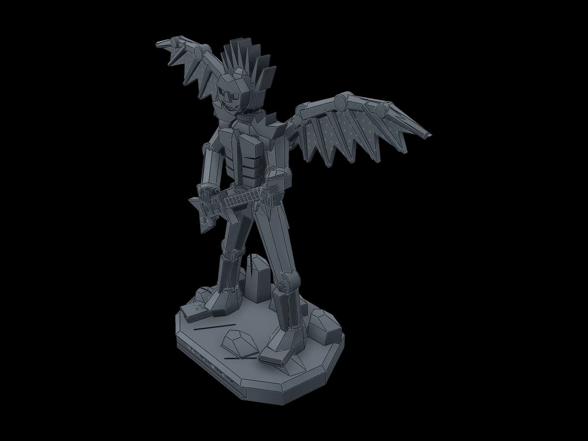 Metal Shinigami Sculpture