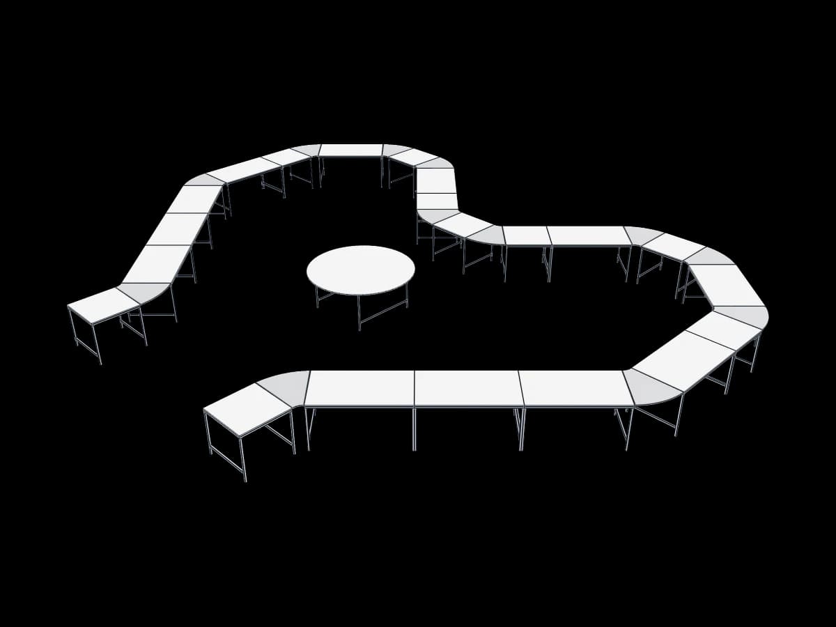 White Oktan Table Connector