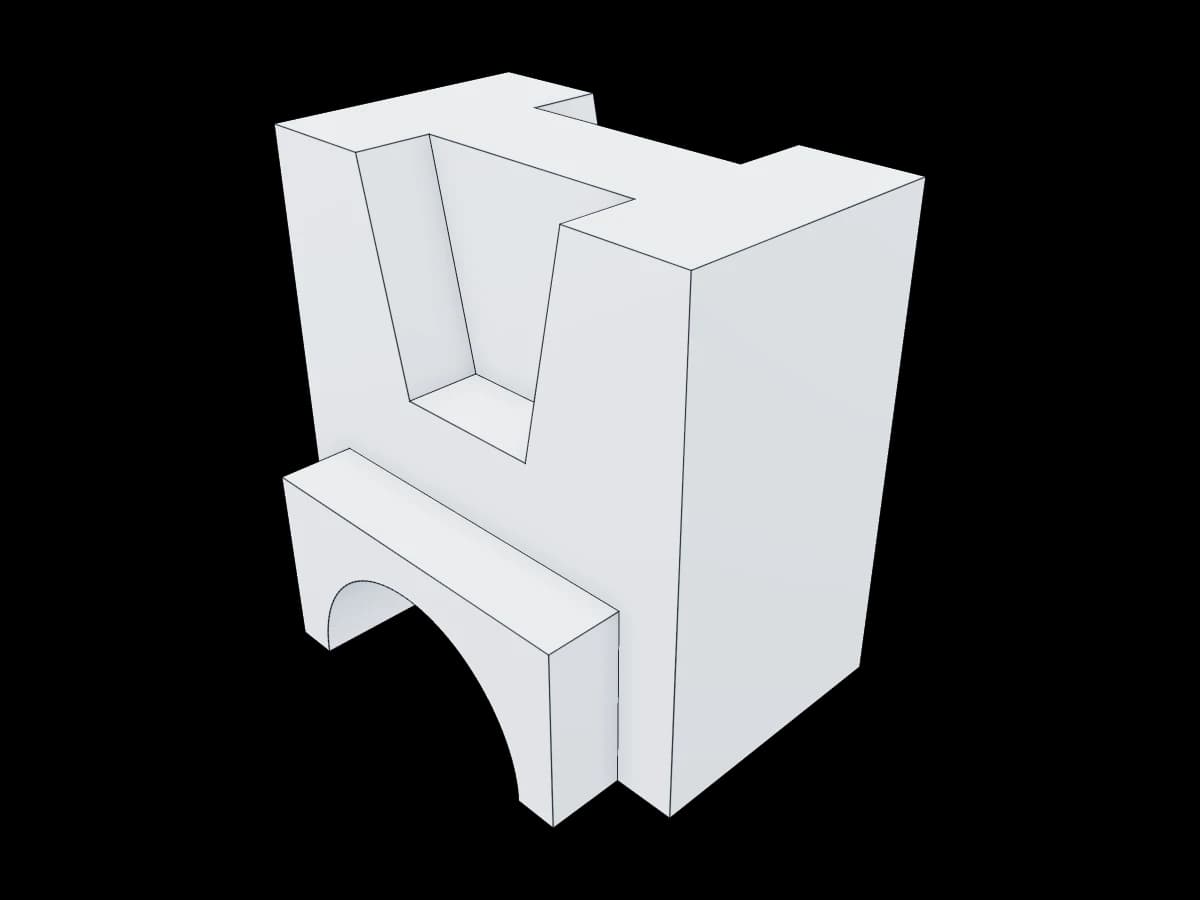 Orthographic Block with Channel