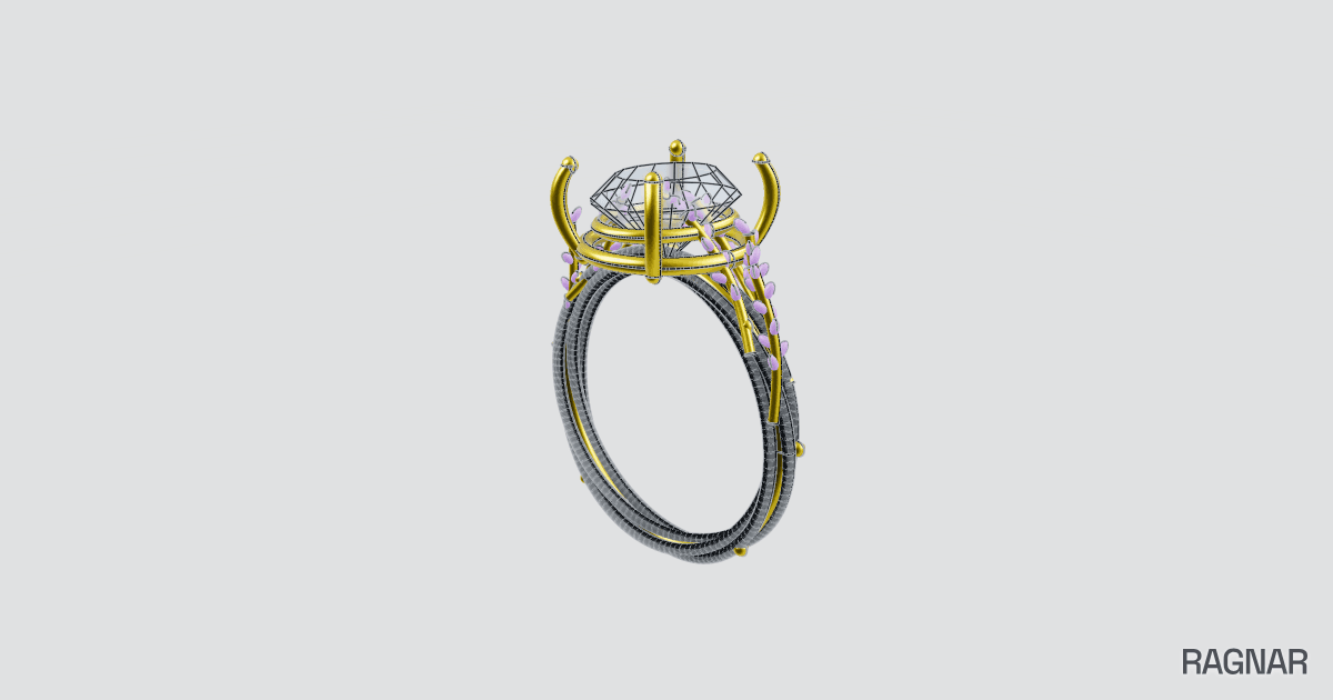 Lavender vine ring
