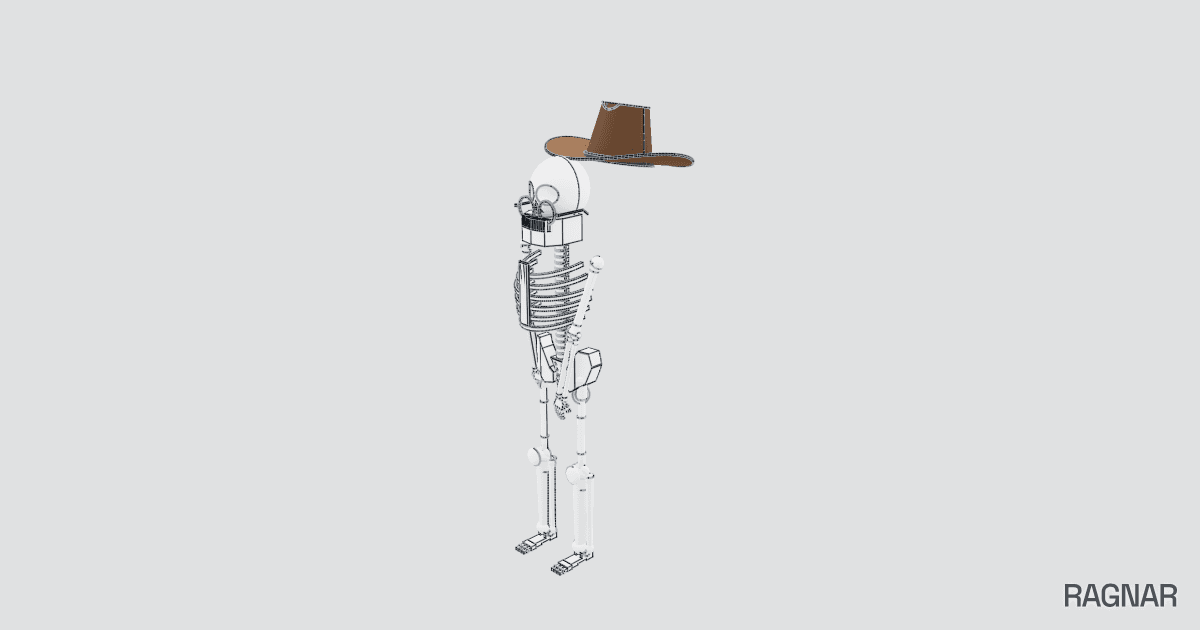 Skeleton with Cowboy Hat
