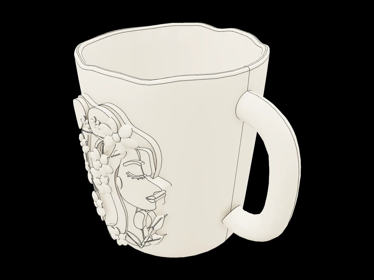 Handmade Flower Woman Mug