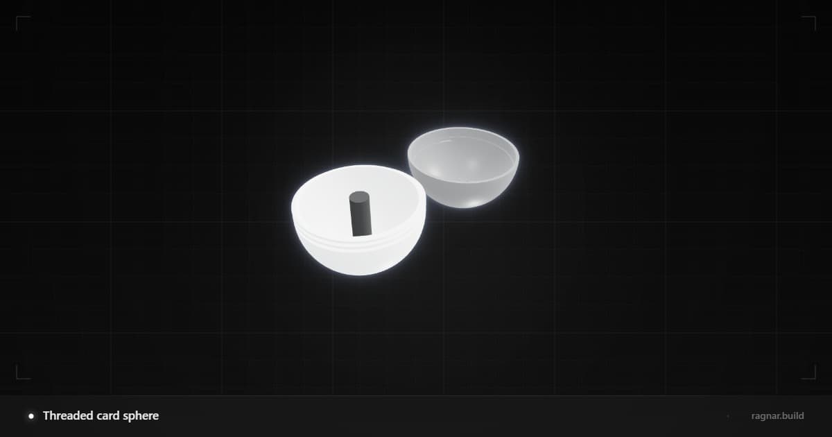 Threaded card sphere