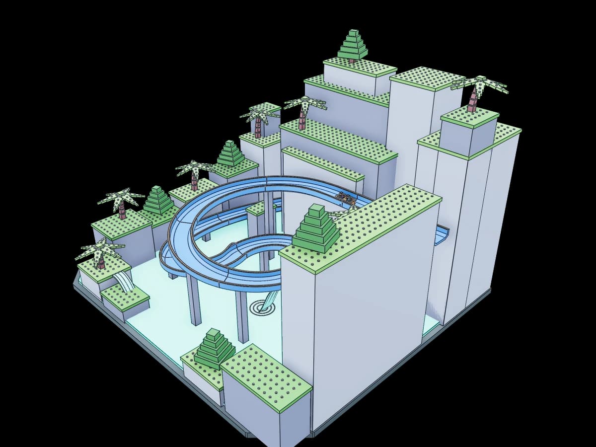 Tropical Waterslide Diorama