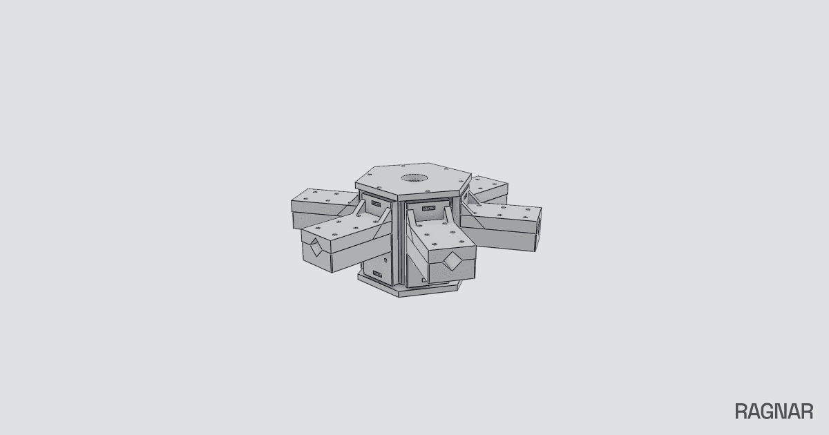 Hex beam antenna hub (remix)