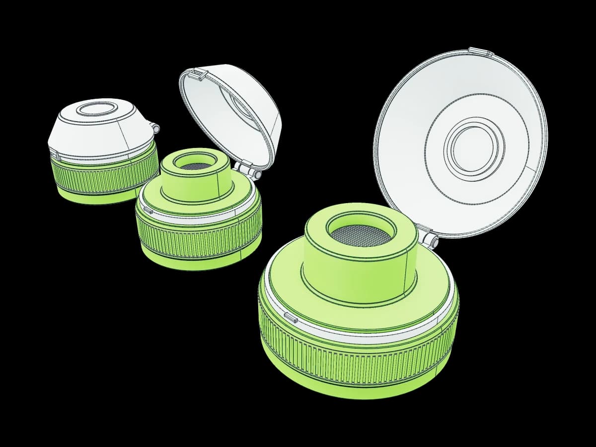 Screened Flip-Top Caps