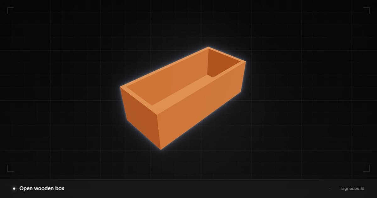 Open wooden box