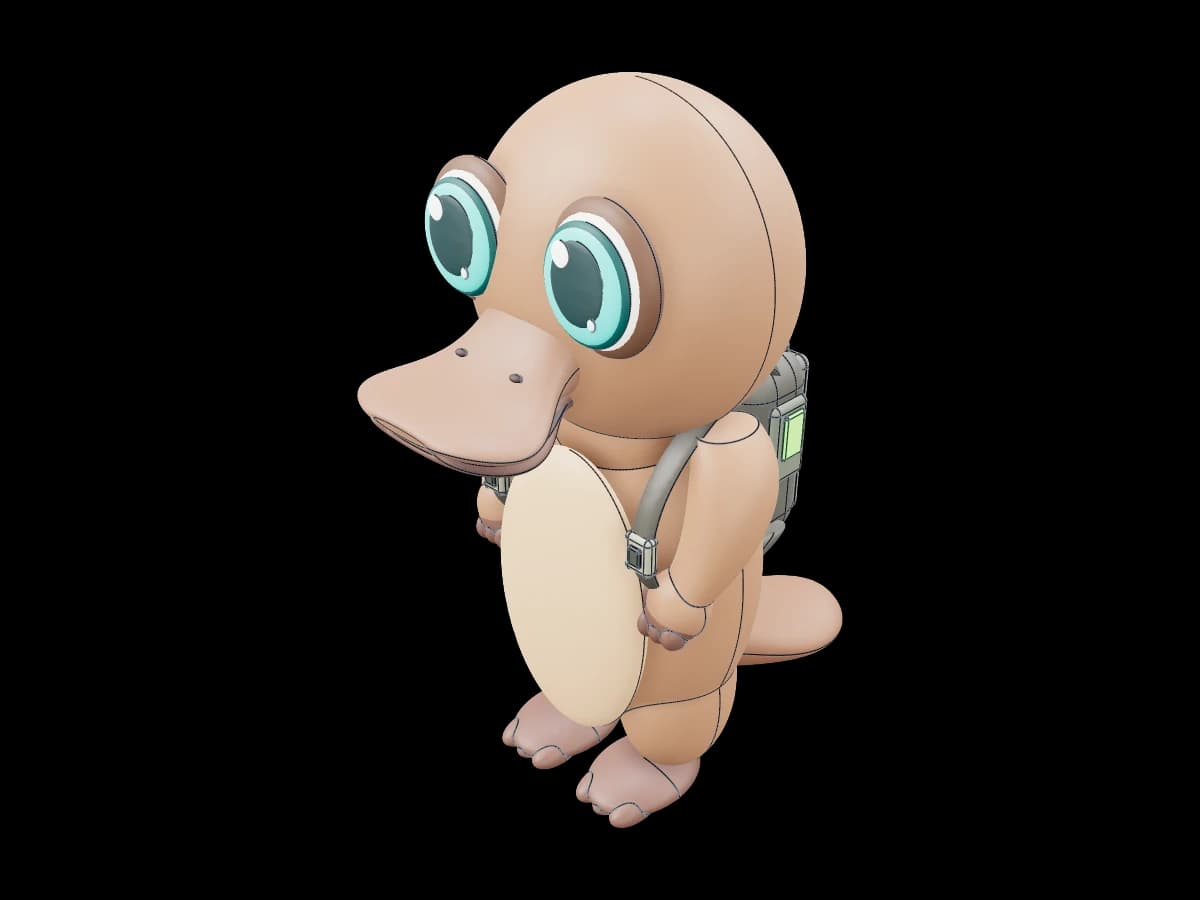 Anthropomorphic Platypus Mascot