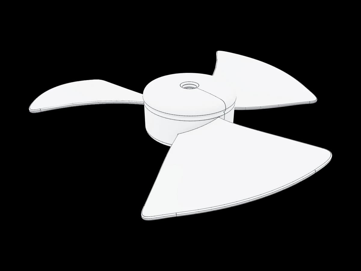 Glossy White Fan Propeller
