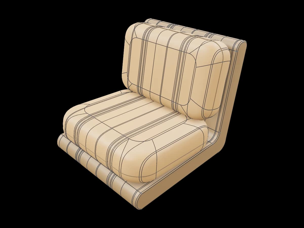 Striped Upholstered Floor Chair