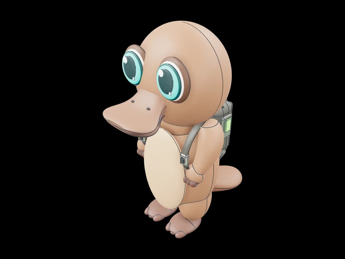 Anthropomorphic Platypus Mascot