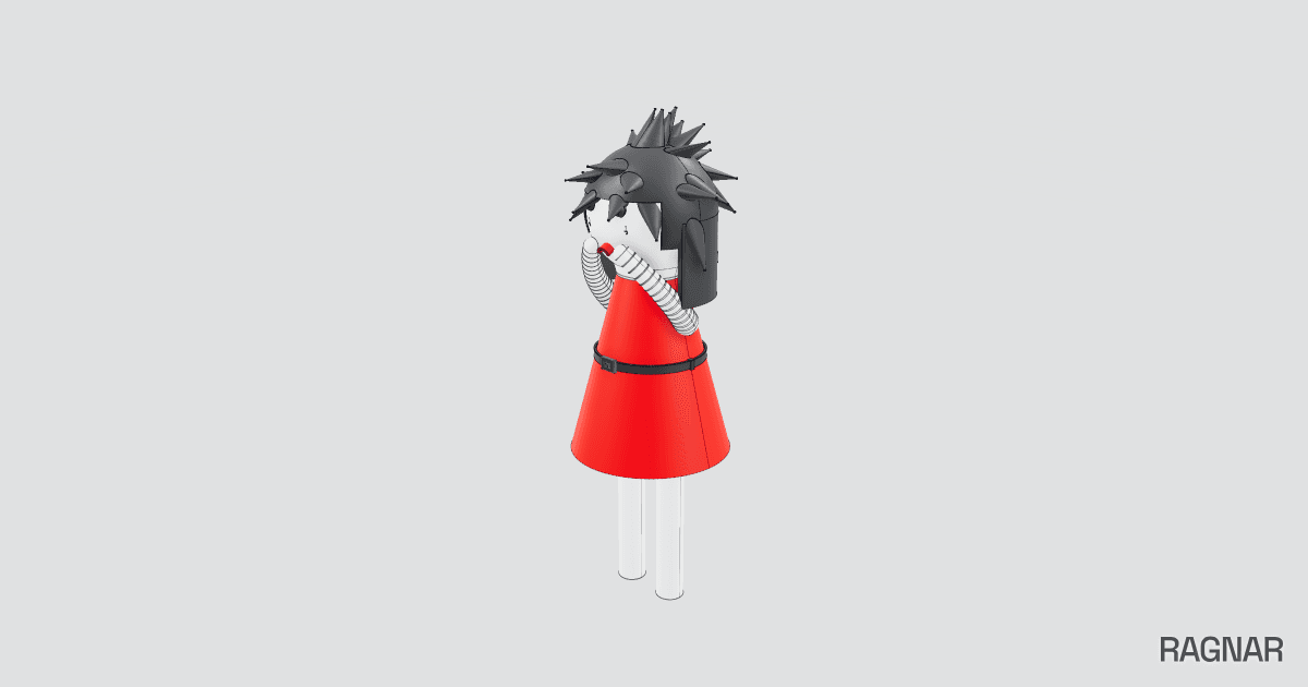 Crying girl statue