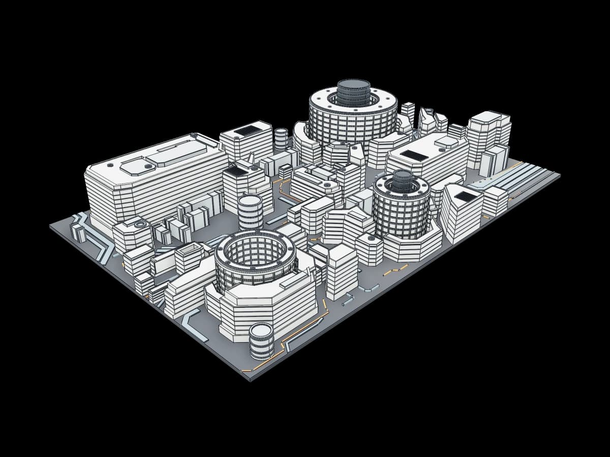 Futuristic Architectural City Model