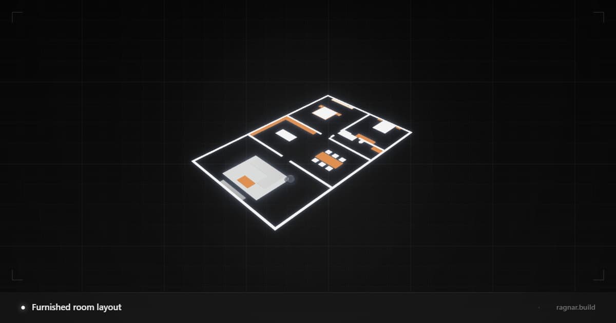 Furnished room layout