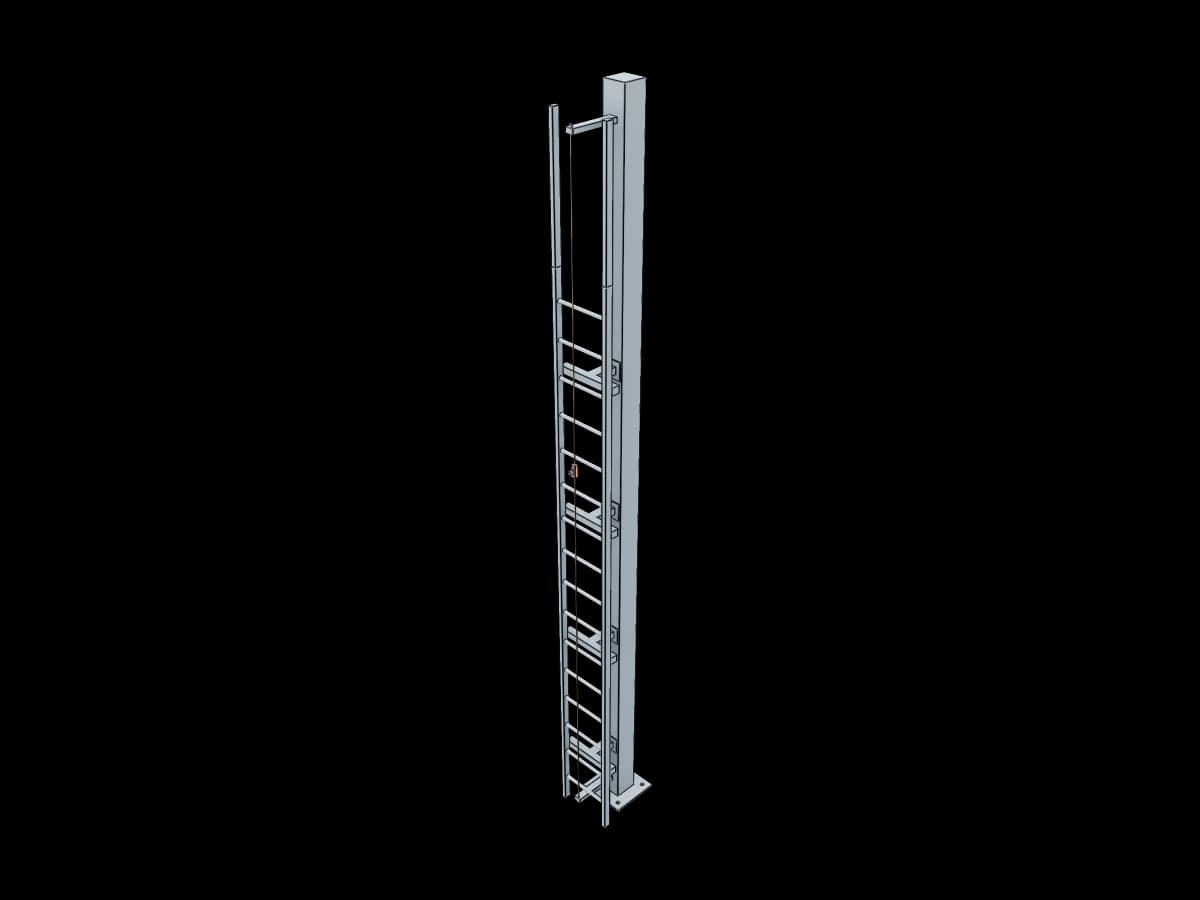 Escada Reta Com Linha De Vida