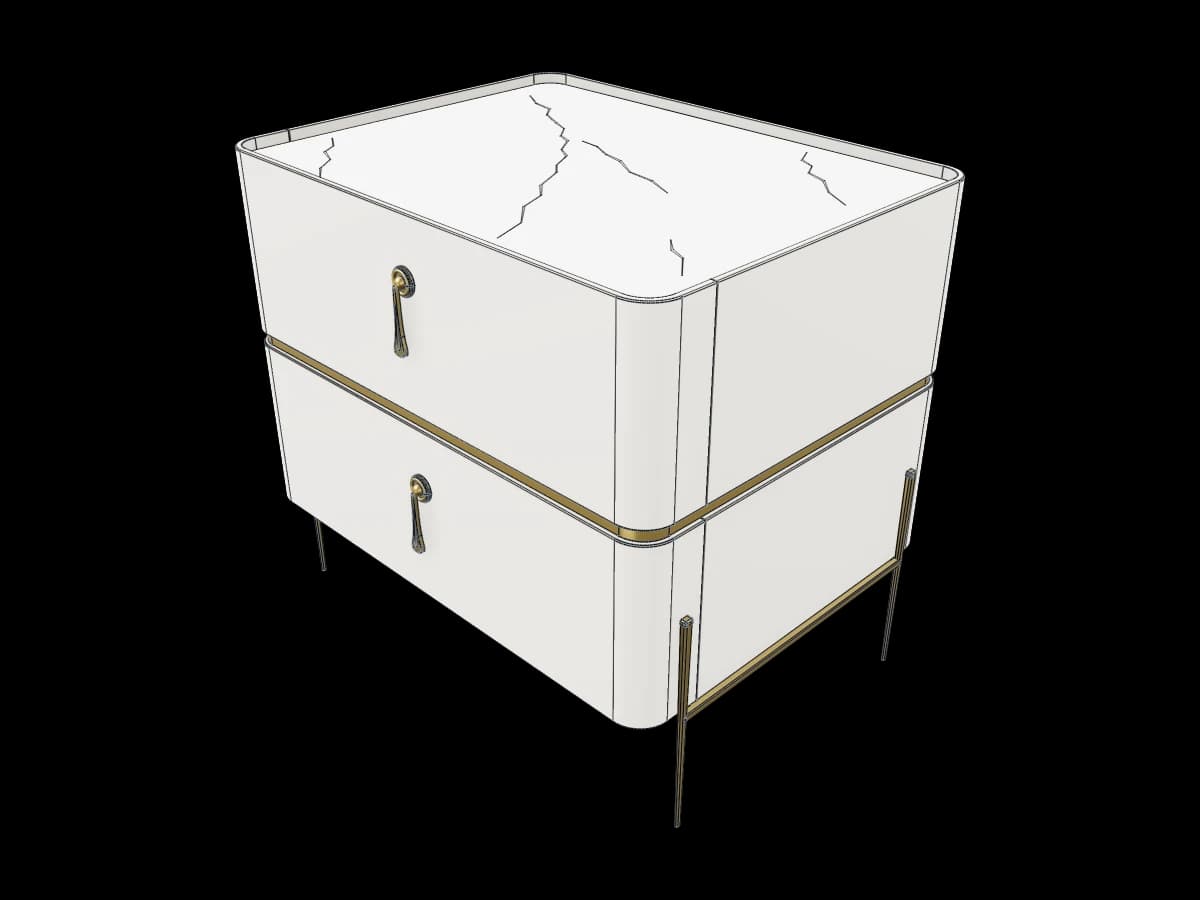 Ivory and Brass Nightstand