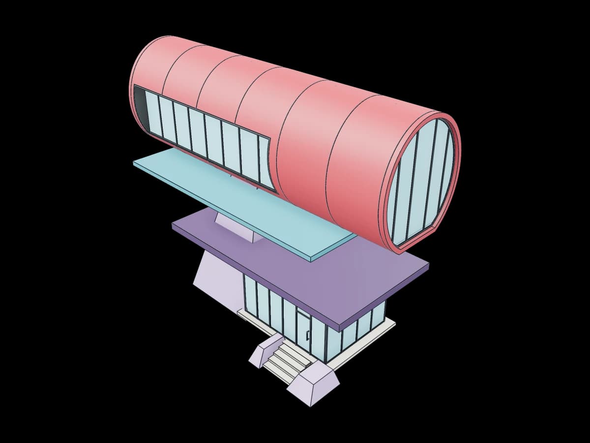 Futuristic Cantilevered Tube House