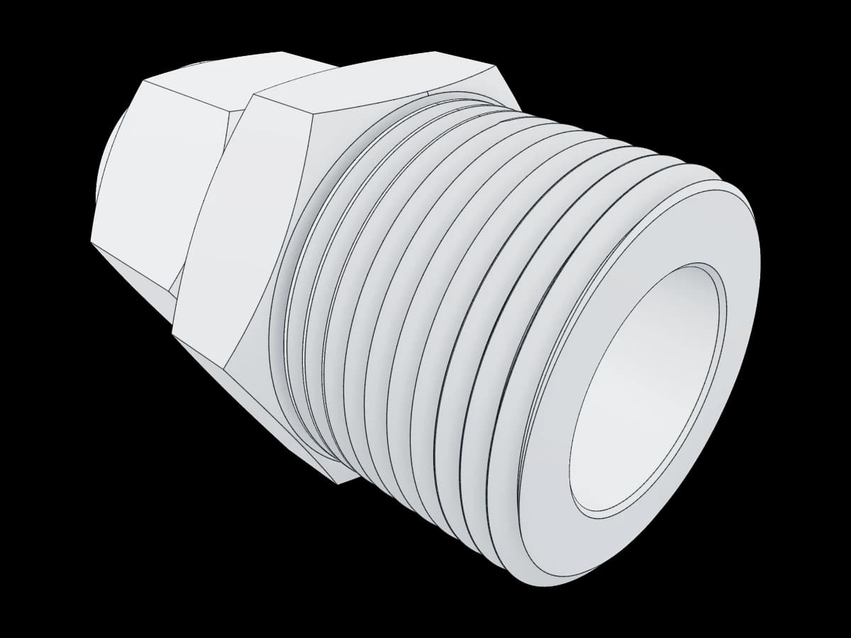 Bored Through Male Connector