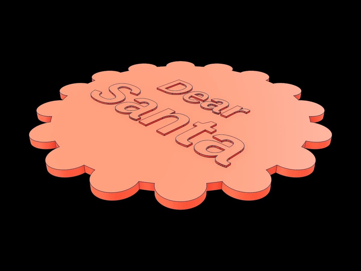 Dear Santa Scalloped Plaque