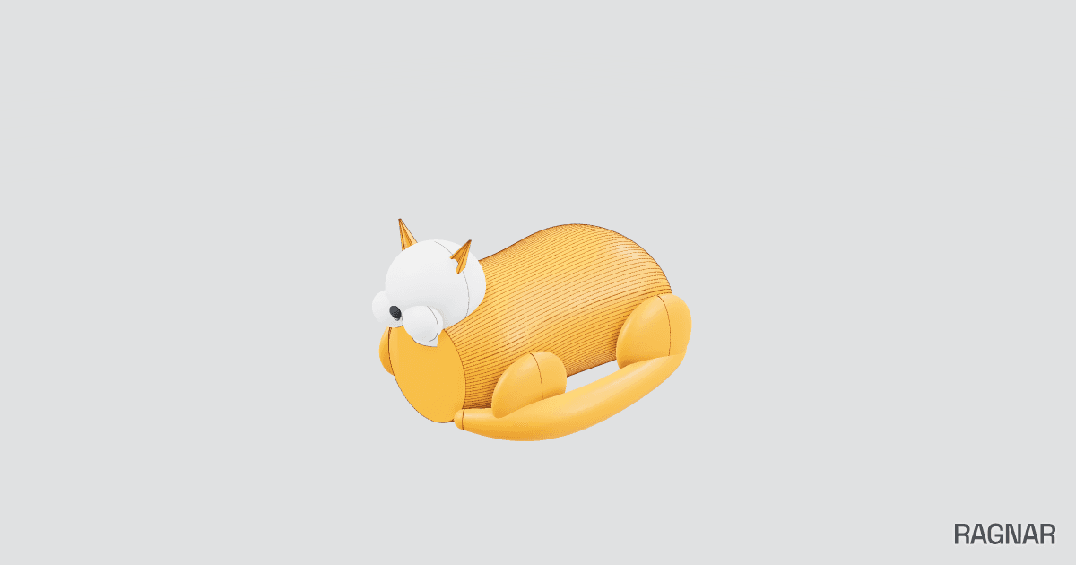 Loafing cat figure