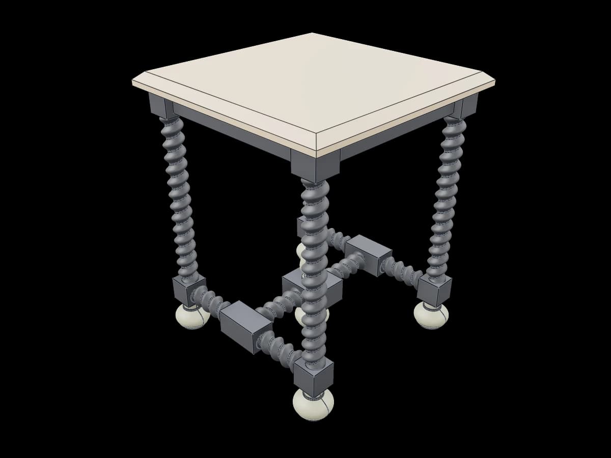 Spiral Leg Side Table